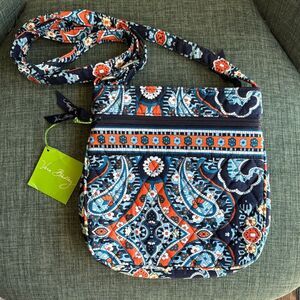 Vera Bradley petite double zip hipster Blue Crossbody quilted Bag purse NWT!